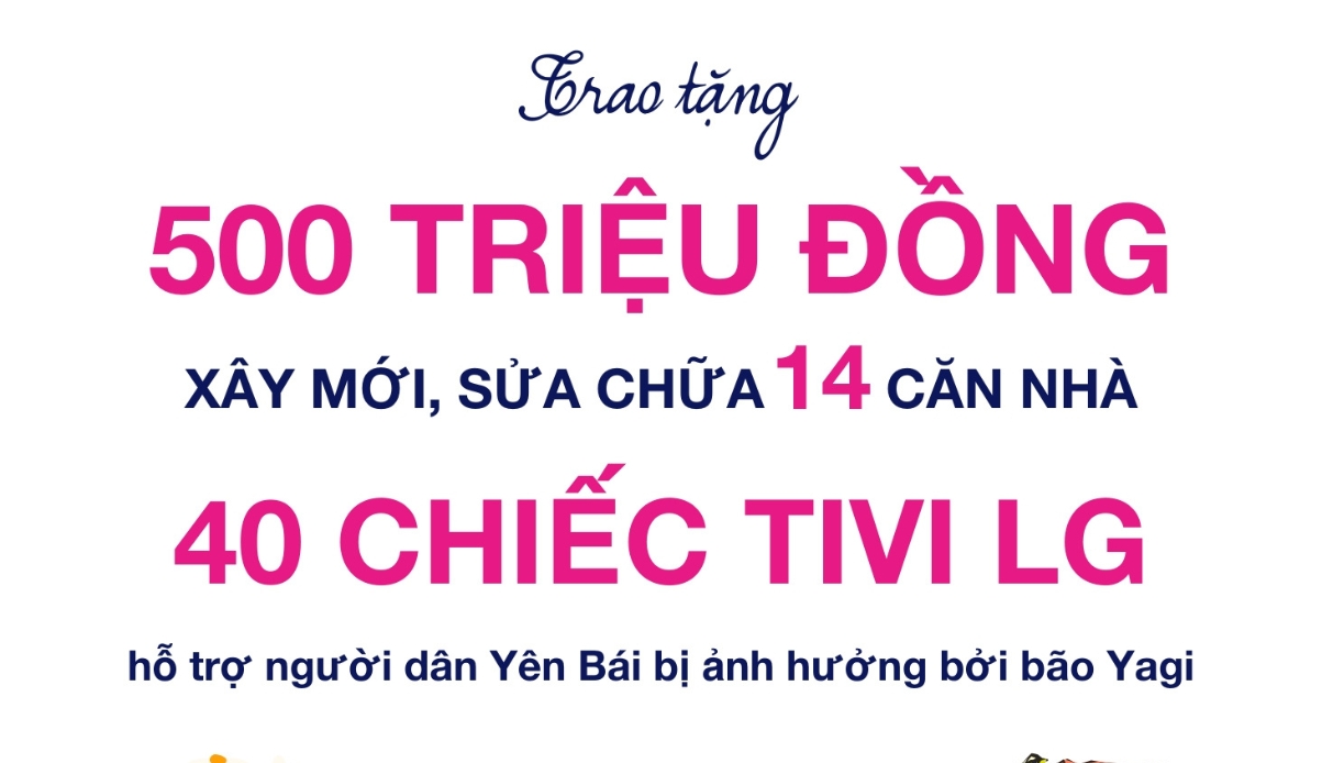 Trao 1 tỉ đồng hỗ trợ người dân Yên Bái tái thiết cuộc sống sau bão